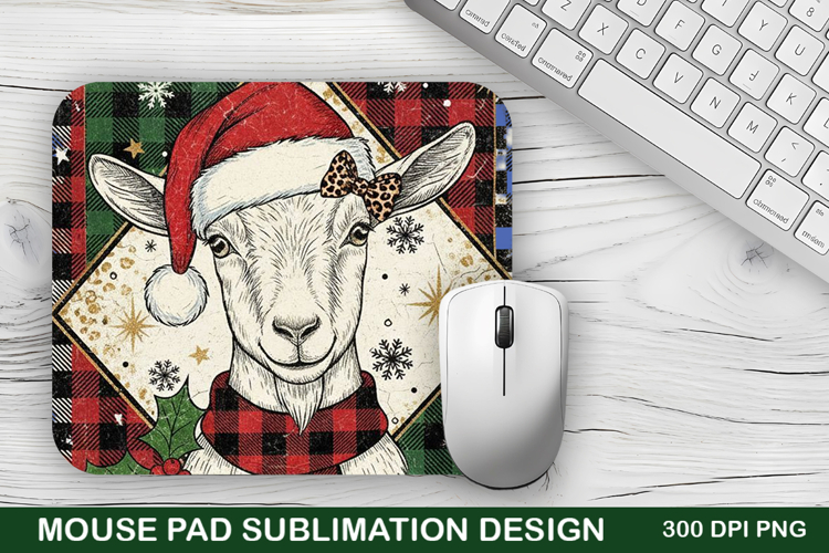 Christmas Goat Mouse Pad Sublimation - Christmas Design