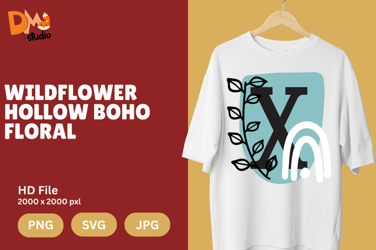 Wildflower Hollow Boho Floral Monogram