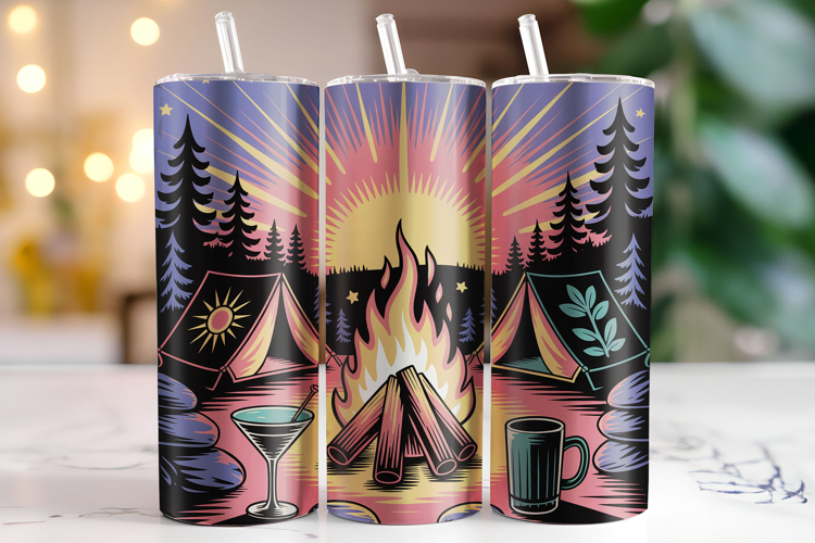 Campfire Tumbler Wrap | Sublimation | Tumblers