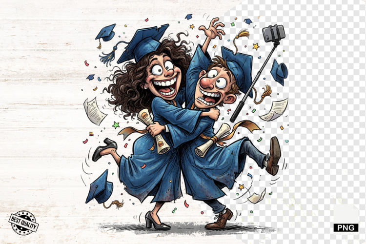 Graduation Girl and Boy PNG - Graduation Clipart