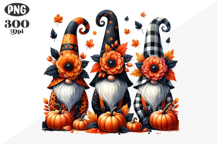 Halloween Gnomes Sublimation - Clipart PNG Design