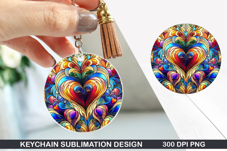 Flower Keychain Sublimation - Spring Keychain PNG Design