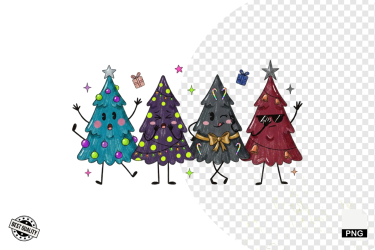 Cartoonish Christmas Trees Clipart example image 1