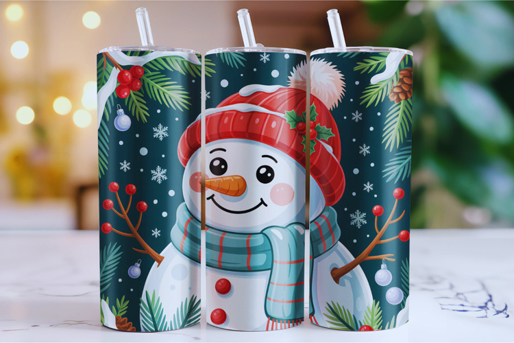 Christmas Snowman Tumbler Wrap | Christmas Wrap
