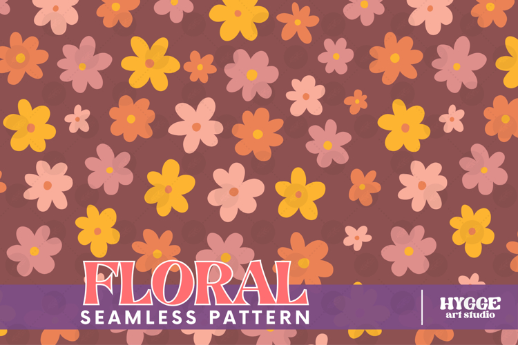 Retro Flowers Seamless Pattern Floral Png Sublimation Daisy