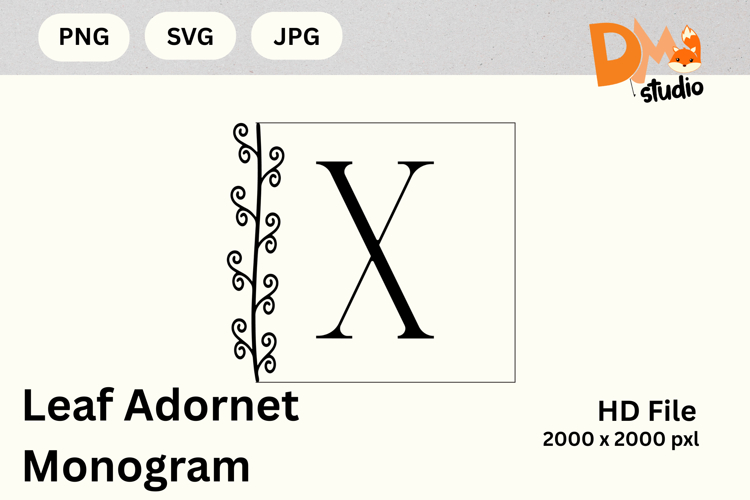 Leaf Monogram Svg Image 20