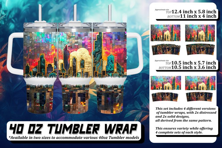Glittery Beachscape Tumbler Wrap Pattern: Spring Sublimation
