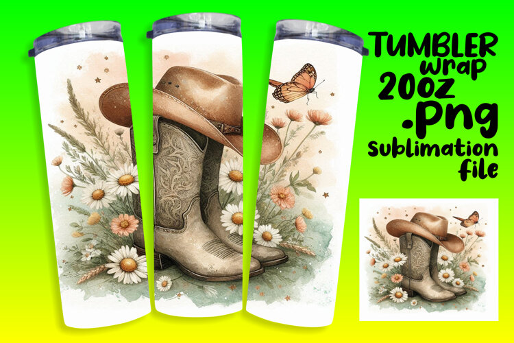 Sublimation Excellence for 20oz Tumbler , Western example image 1