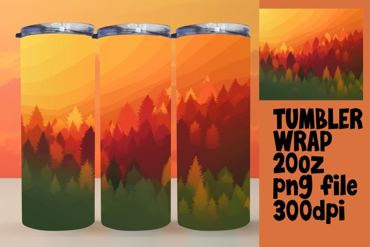 Sublimation Tumbler Wrap with Eye-Catching Gradient 20oz example image 1