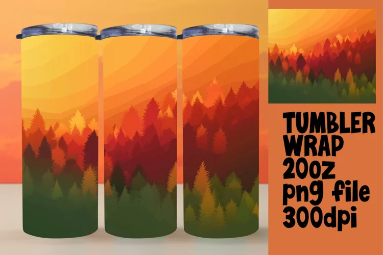 Sublimation Tumbler Wrap with Eye-Catching Gradient 20oz