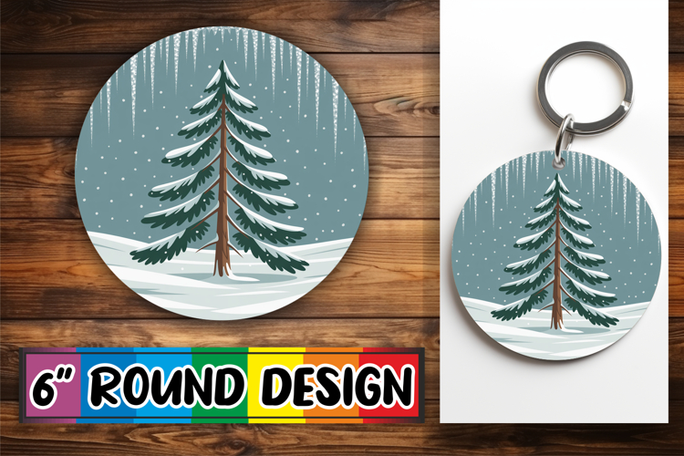 Playful Ornaments Circle Sublimation, Winter
