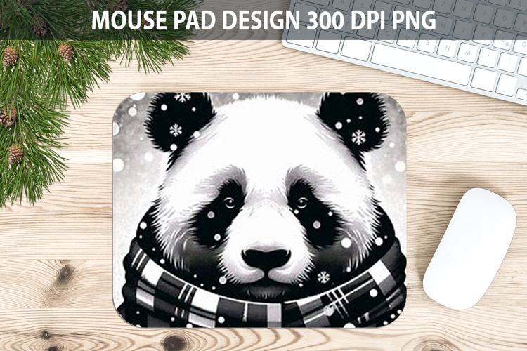 Christmas Panda Mouse Pad Sublimation - Animal PNG Design