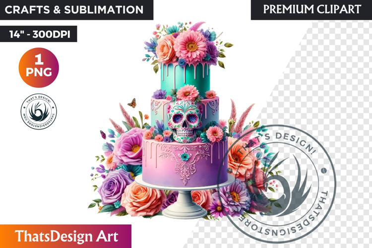 Pastel Floral Day of the Dead Clipart PNG,sugar skull design