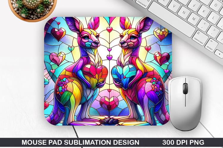 Kangaroo Mouse Pad Sublimation, Valentine Mouse Pad PNG