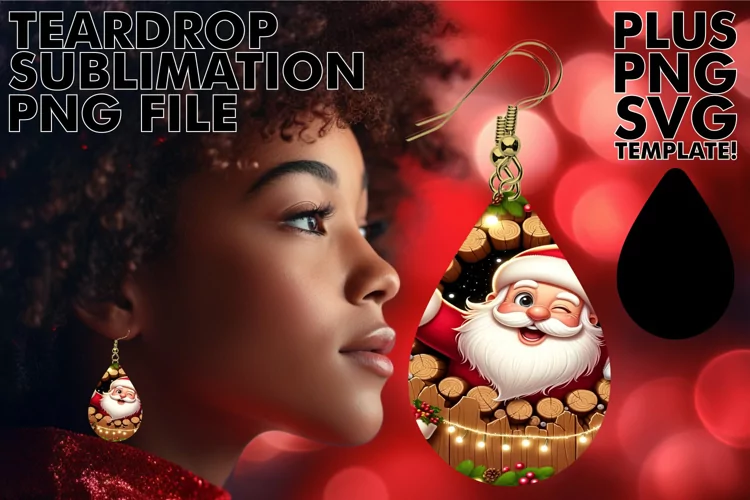 3D Santa Claus Hole in Wall Sublimation Magic