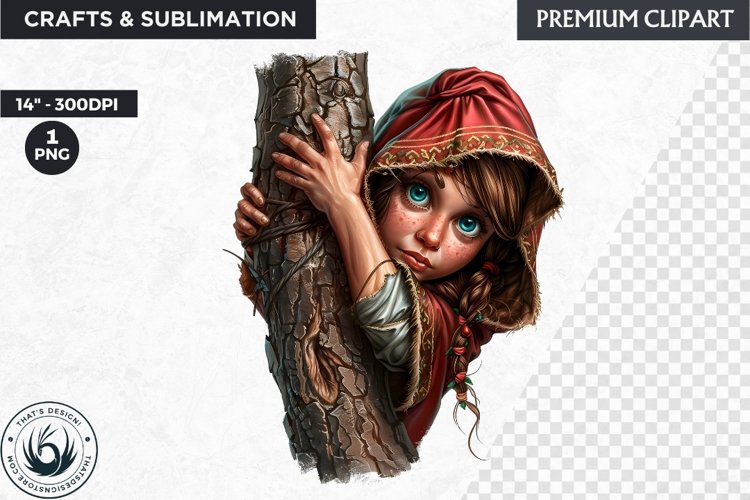 Little Red Riding Hood Clipart, Fairytale clipart, Grimm