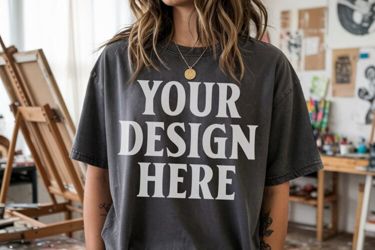 Comfort Colors 1717 Pepper T-Shirt Mockup example image 1