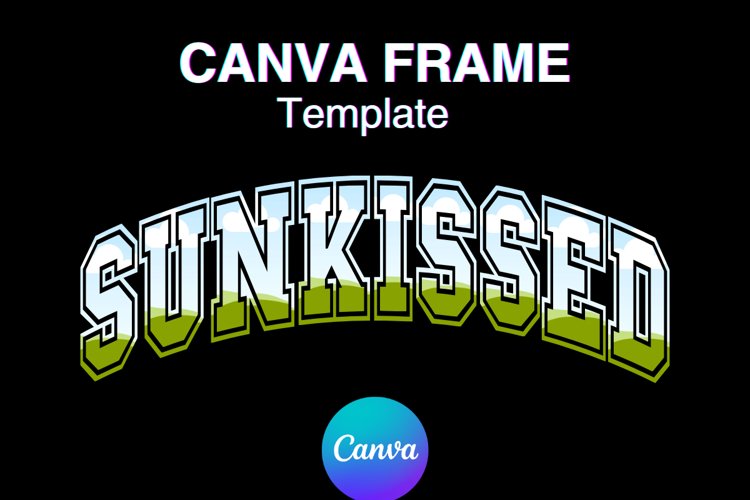 SUNKISSED Canva Frame Varsity Add Photo Frame Summer Shirt example image 1