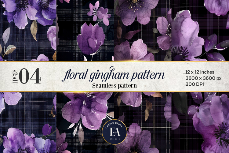Purple Flowers Clipart Image 12