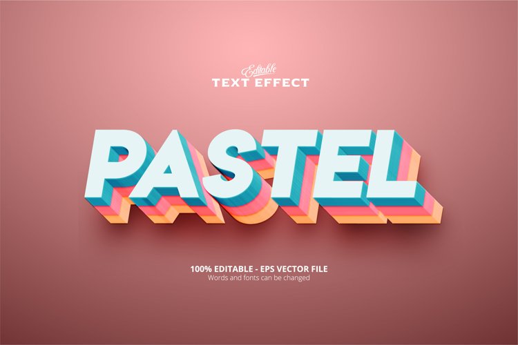 Editable text effect, pastel text example image 1