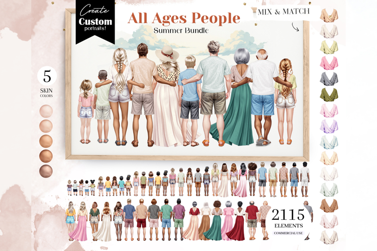 Summer People Clipart Bundle - All Ages - Portrait Creator