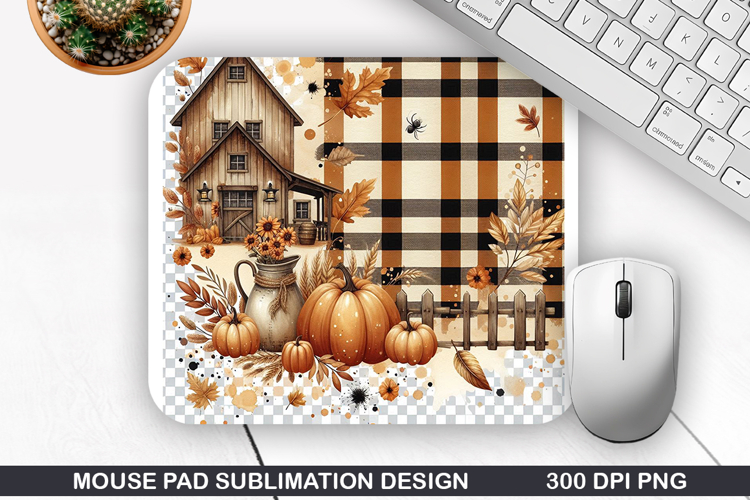 House Mouse Pad Sublimation, Halloween Mouse Pad PNG Design
