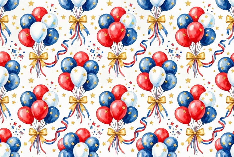 balloon bouquets gold stars and ribbons, Memorial Day