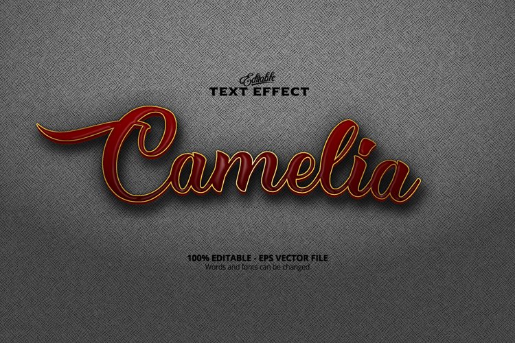 Editable text effect, camelia text example image 1