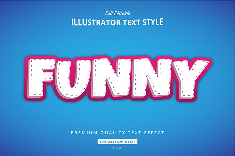 Funny Comic 3d Game Illustrator Text Style Effect Premium example image 1