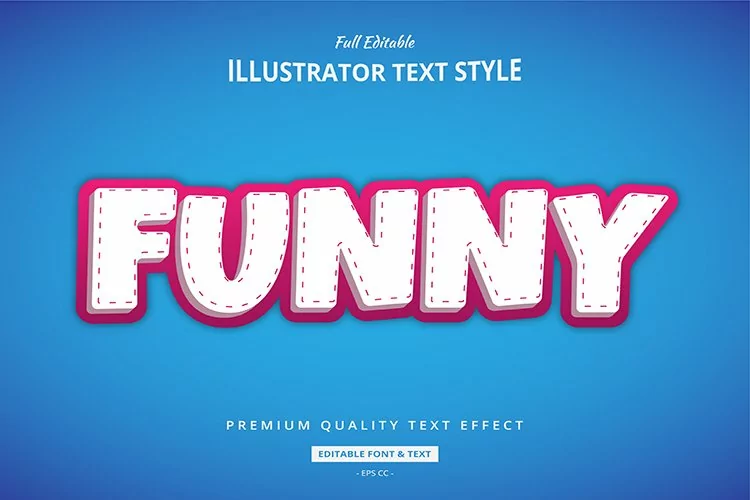 Funny Comic 3d Game Illustrator Text Style Effect Premium
