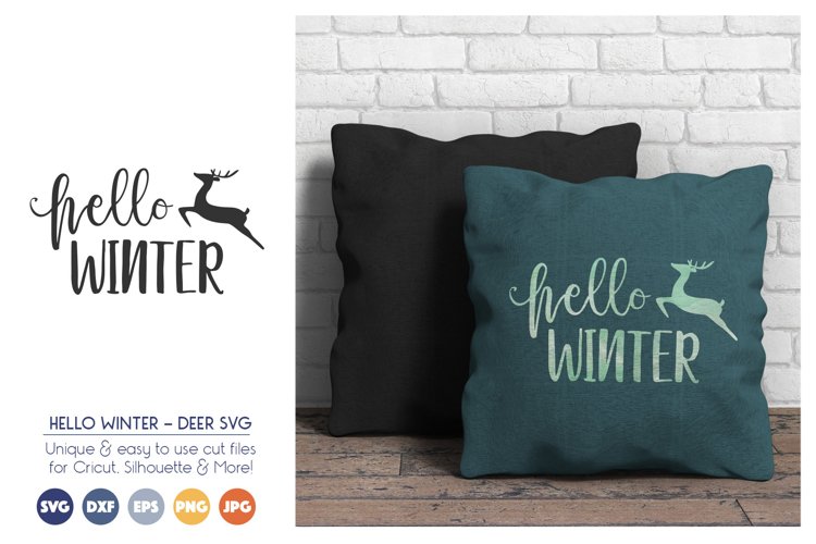 Hello Winter - Deer Christmas SVG Cut Files