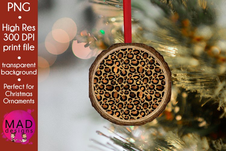 Leopard Print Wood Slice - Template example image 1