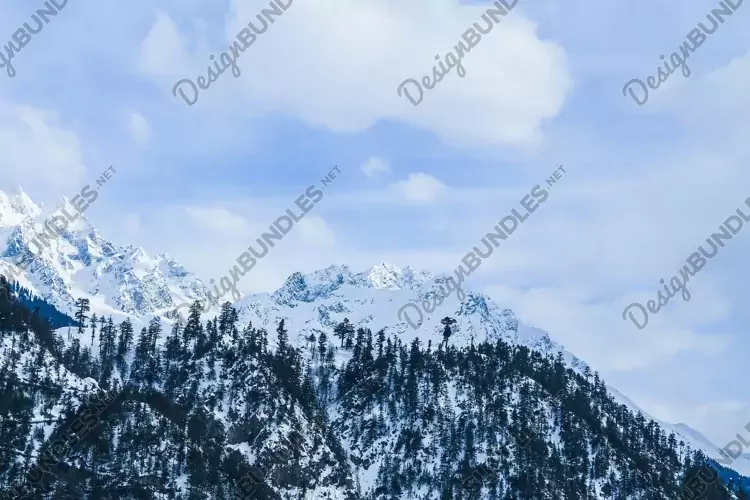 View of the rocky mountain with snow in Malam Jaba Swat
