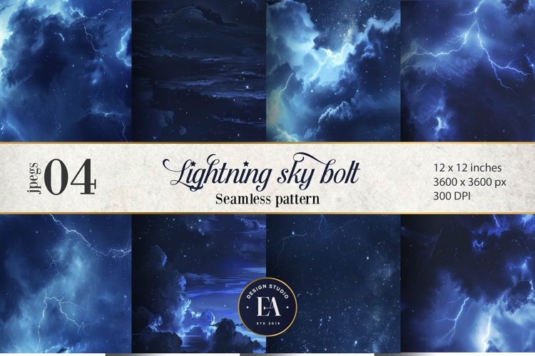 Lightning Bolt Digital paper, Thunderstorm pattern
