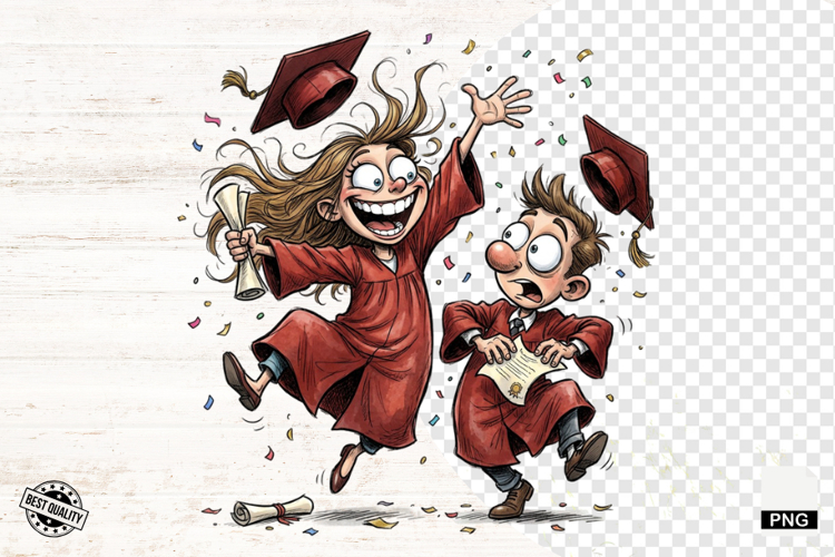 Graduation Girl and Boy PNG - Graduation Clipart
