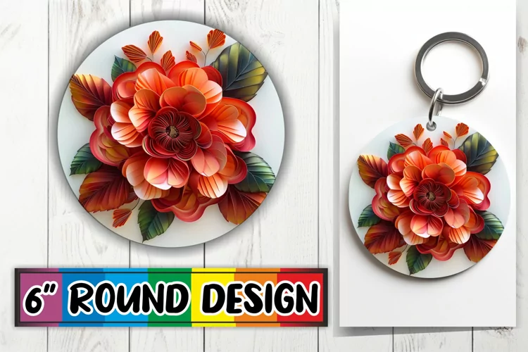 Modern Blossom Circle & Keychain