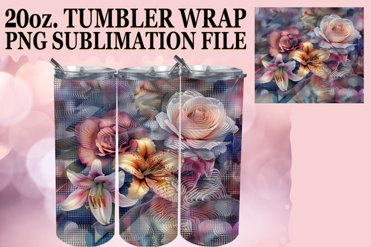 Modern Springtime Abstract Sublimation Tumbler 20oz example image 1