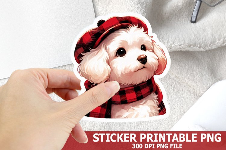 Christmas Dog Sticker| Christmas Sticker PNG Design