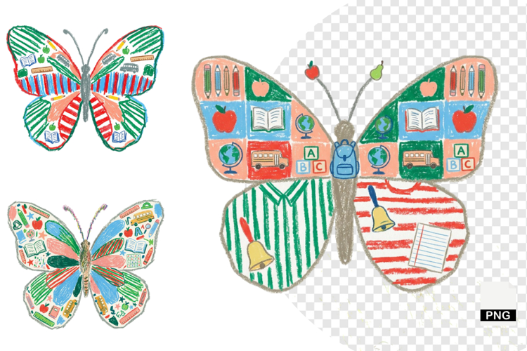 Back To School Butterfly Clipart
