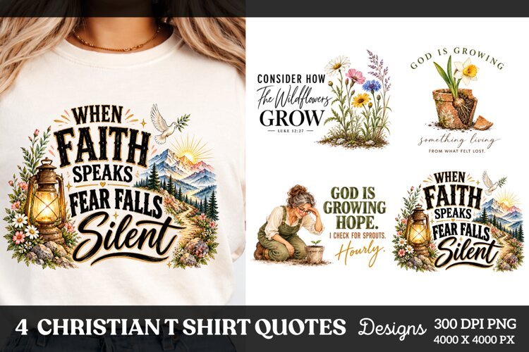 4 Christian Inspirational Sayings PNG example image 1