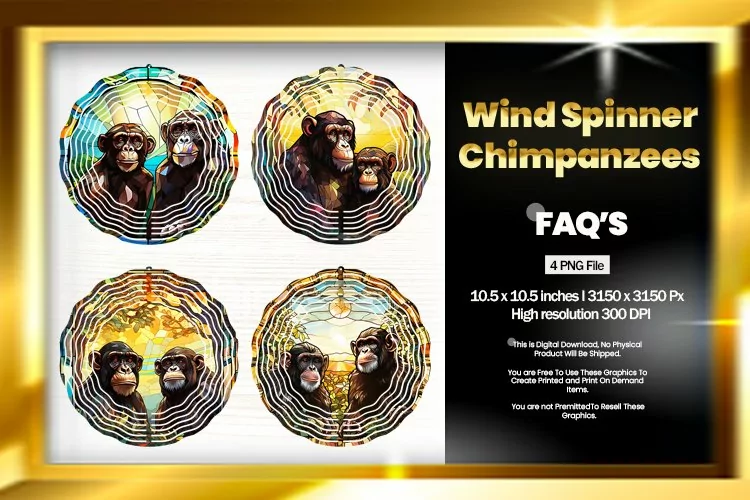 Chimpanzee Wind Spinner Sublimation - 04 Variations