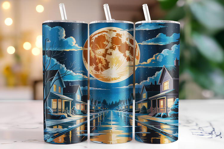 Moon Tumbler Wrap | Sublimation | Tumblers