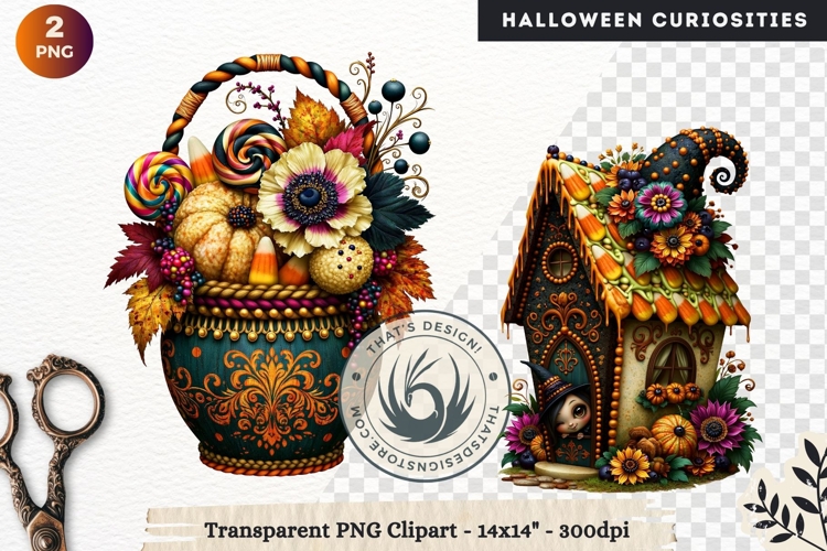 Surreal Halloween Character Cliparts Spooky Curiosities