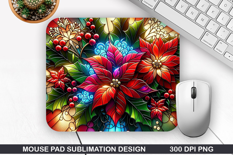 Flowers Mouse Pad Sublimation,Christmas Mouse Pad PNG Design