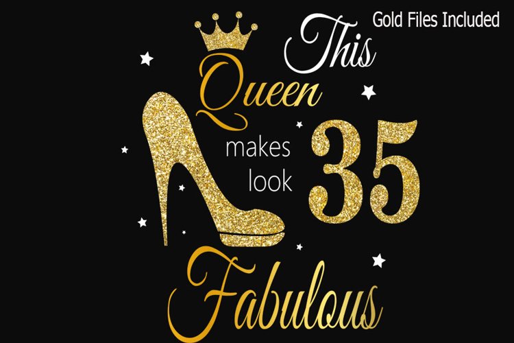 35th birthday svg, Queen Birthday 35th Svg, 35th Birthday sv
