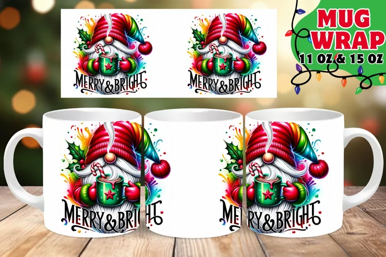 GNOME XMAS SPLENDOR 11OZ 15OZ MUG WRAP