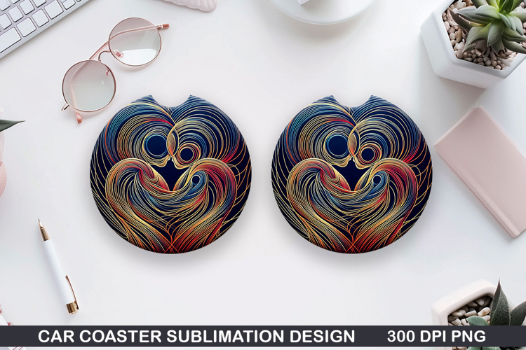 Valentines Day Car Coaster Sublimation |Valentine Coaster