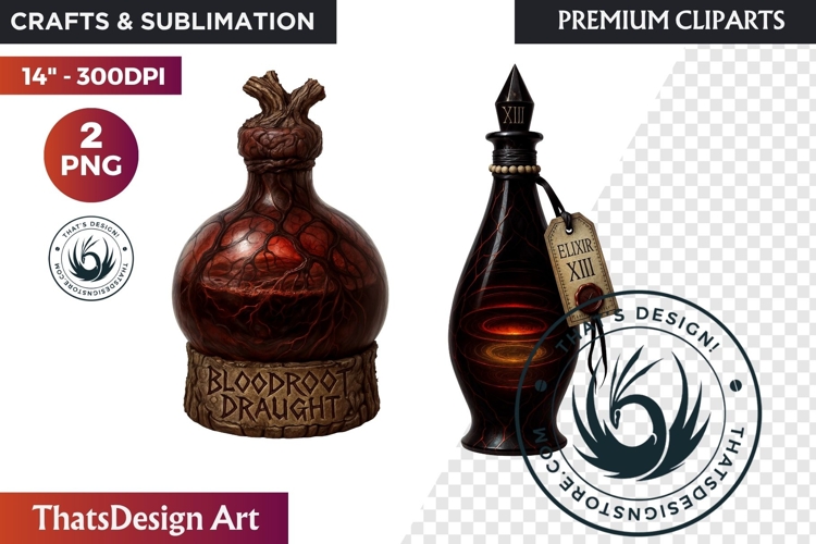 Halloween Hags Potions PNG Clipart spooky gothic bottle