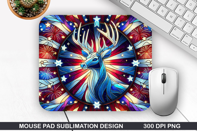 Deer Mouse Pad Sublimation, 4th Of July Mouse Pad PNG