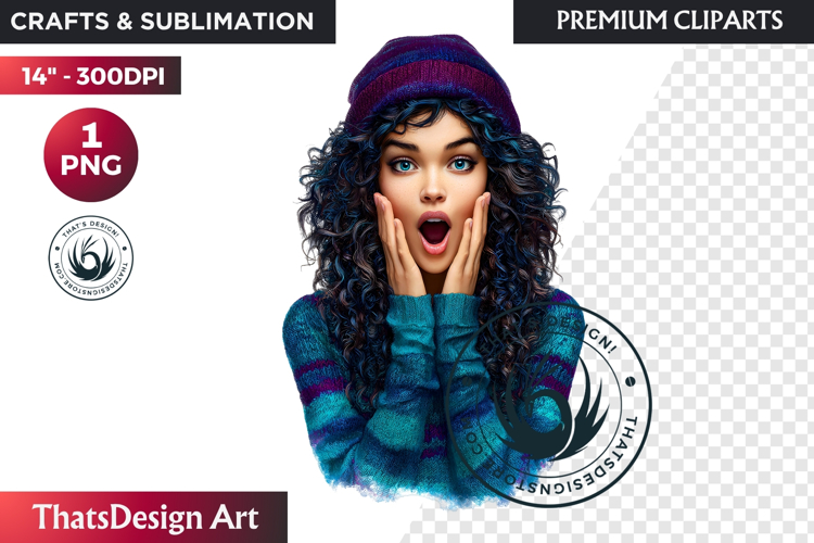 Cosy Winter Girl Clipart, Fashion Girl PNG, christmas